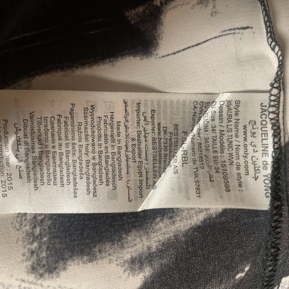 JDY Shirt Dress Black and White sz. 34 - Picture 10 of 11